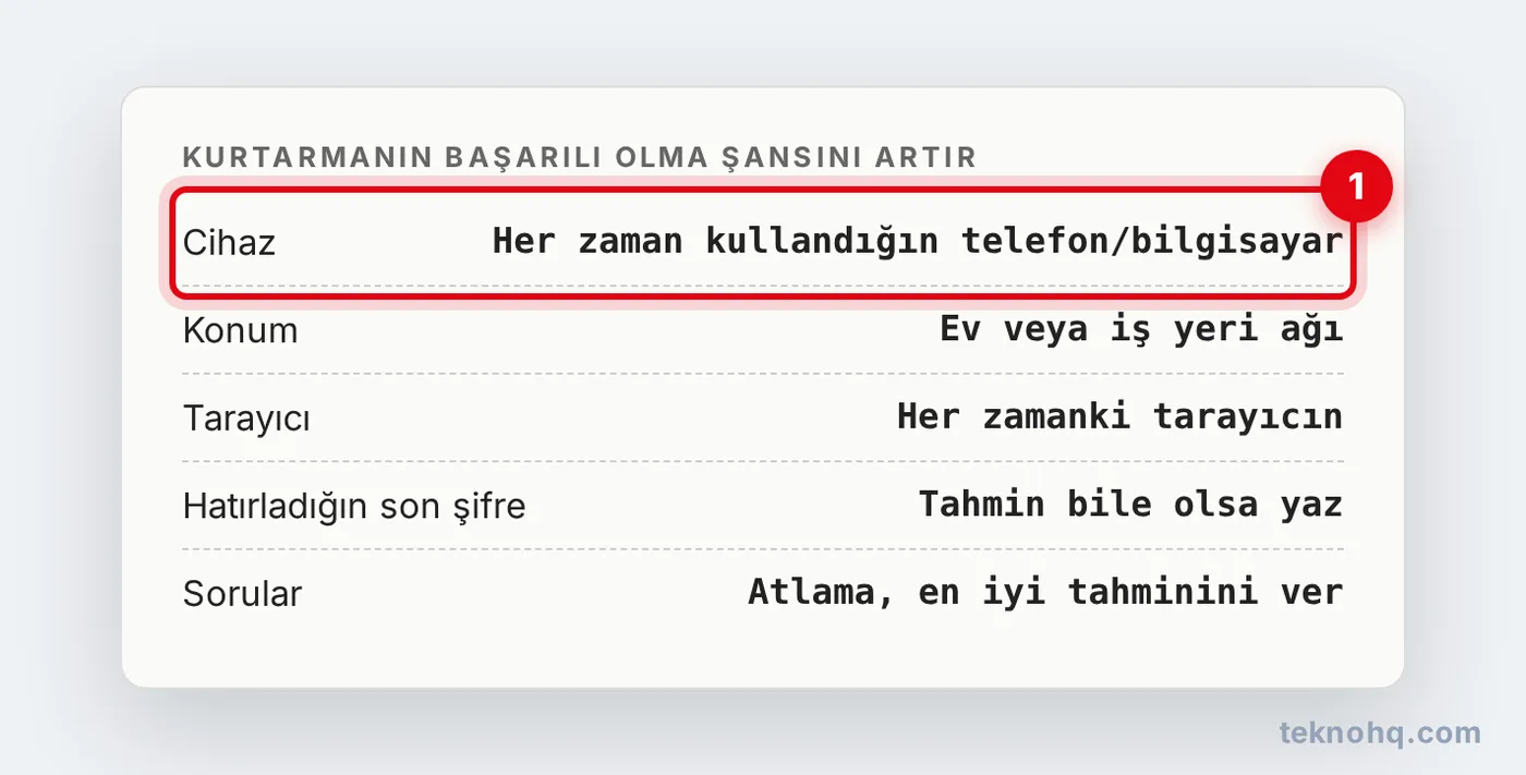 Hesap kurtarmada başarı şansını artıran ipuçları