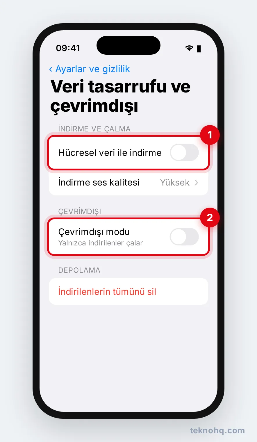 Spotify Veri tasarrufu ve çevrimdışı: hücresel veri ile indirme ve çevrimdışı modu