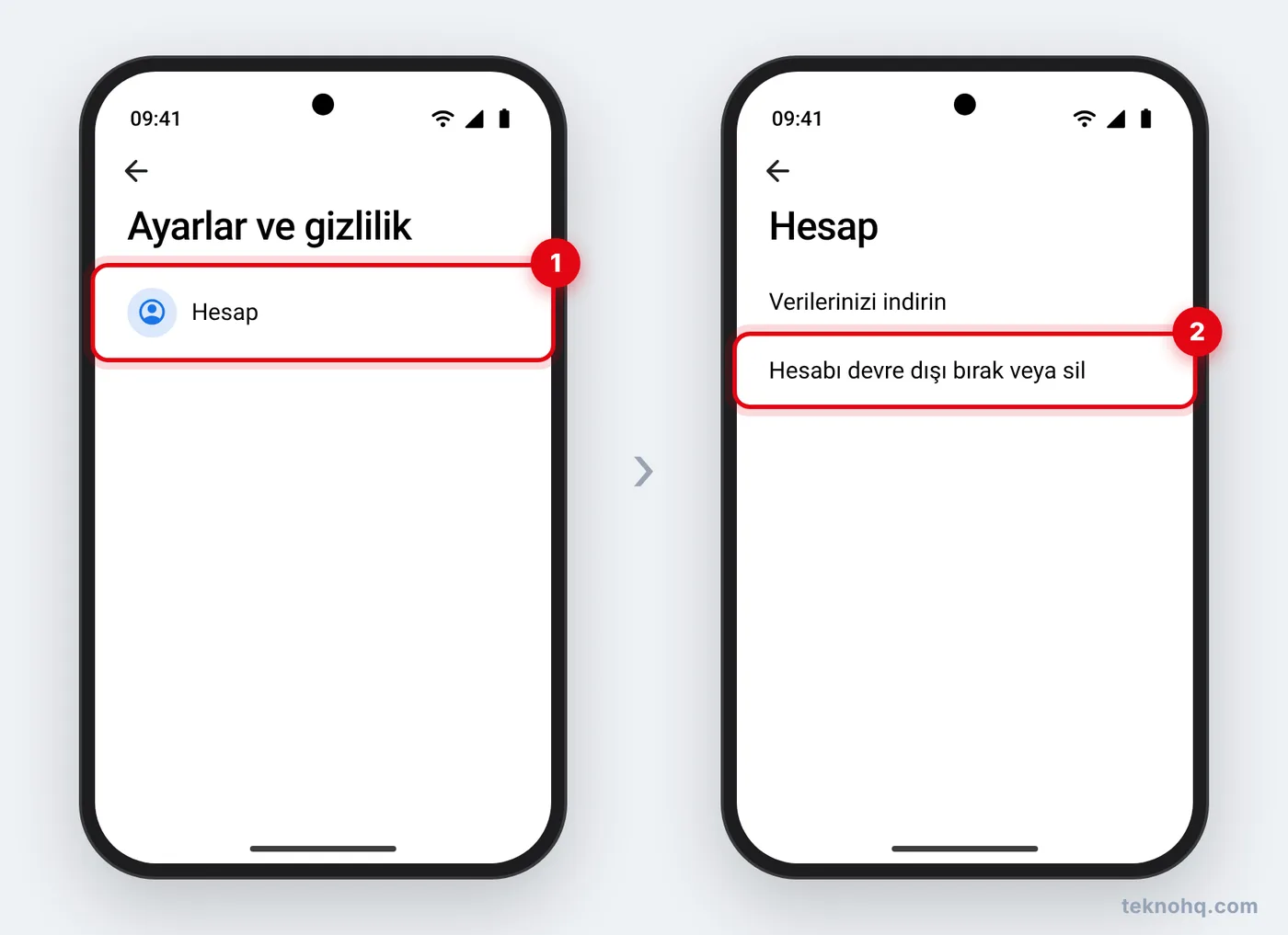 TikTok'ta Ayarlar ve gizlilik > Hesap > Hesabı devre dışı bırak veya sil