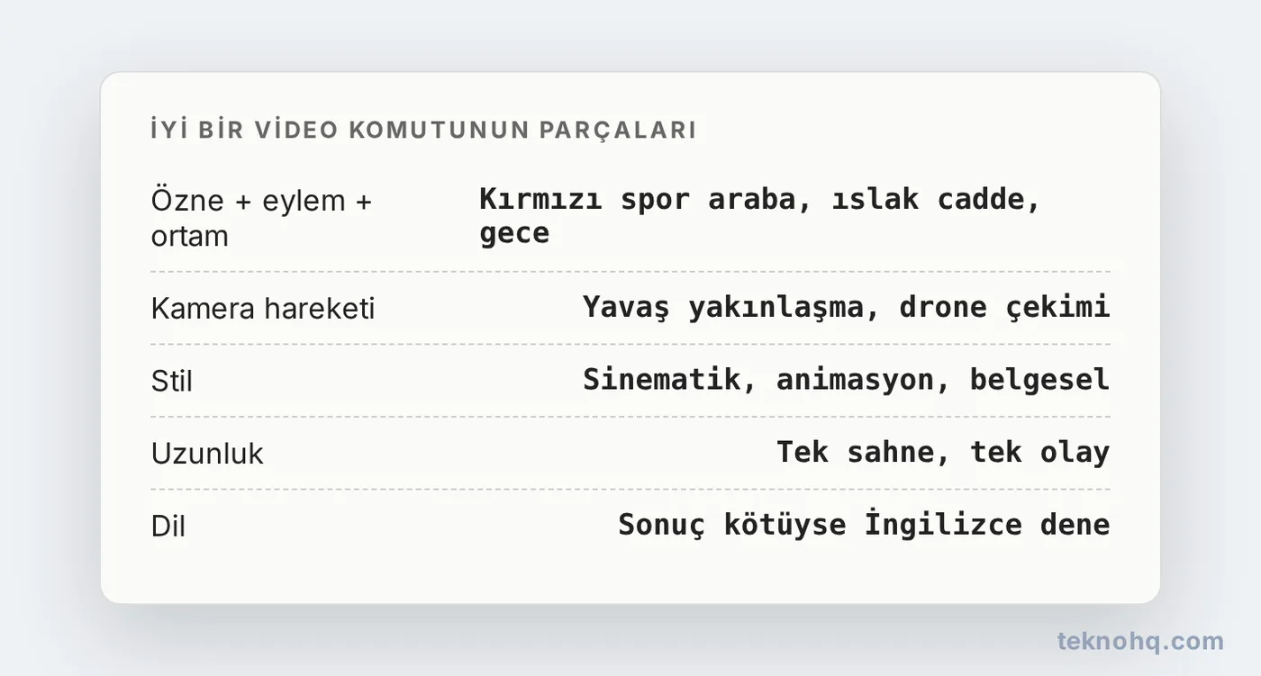 İyi bir video komutunun parçaları